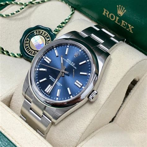 rolex oyster perpetual silber|Rolex Oyster Perpetual 41mm blue.